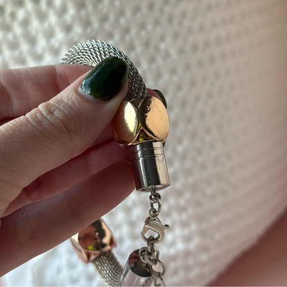 Silver and Gold Mesh Bracelet - Picture 3 of 5